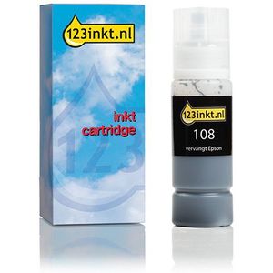 Epson 108 inktfles zwart (123inkt huismerk)