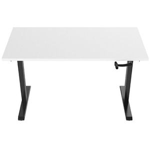 123inkt Slinger zit-sta bureau zwart frame Wit blad 160 x 80 cm