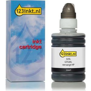 123inkt huismerk vervangt HP GT53XL (1VV21AE) inktfles zwart