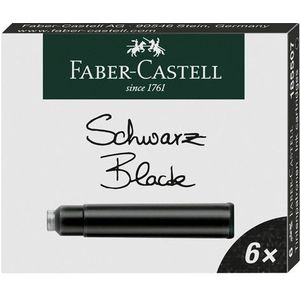 Faber-Castell inktpatroon zwart (6 stuks)