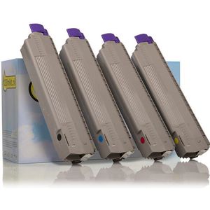 Toner OKI aanbieding: 46443104, 03, 02, 01 zwart + 3 kleuren (123inkt huismerk)