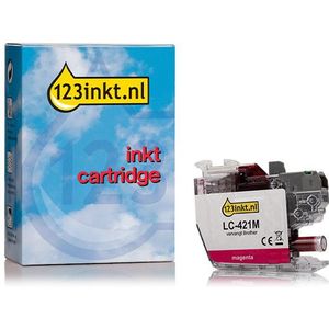 123inkt huismerk vervangt Brother LC-421M inktcartridge magenta