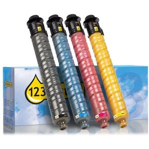 Toner Ricoh type C2500 aanbieding: zwart + 3 kleuren (123inkt huismerk)
