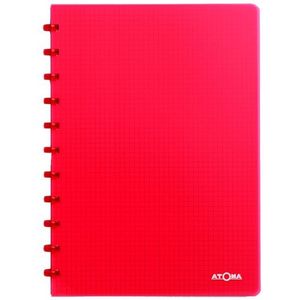 Atoma Trendy geruit schrift A4 transparant rood 72 vel (5 mm)