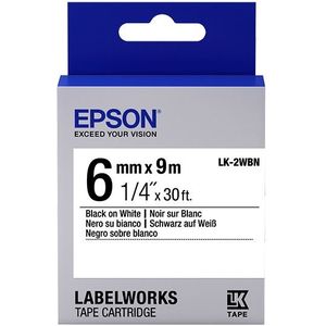 Epson LK-2WBN tape zwart op wit 6 mm (origineel)