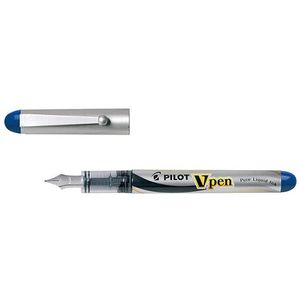 Pilot V-Pen vulpen fijn zilver (blauwe inkt)