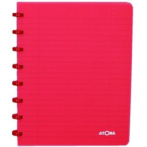 Atoma Trendy gelinieerd schrift A5 transparant rood 72 vel