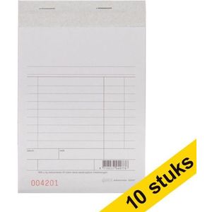 Aanbieding: 10x 123inkt kassablok wit met carbon (2 x 50 vel)