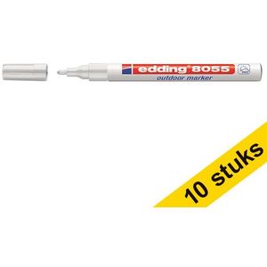 Aanbieding: 10x Edding 8055 outdoor marker wit (1 - 2 mm rond)