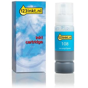 Epson 108 inktfles cyaan (123inkt huismerk)