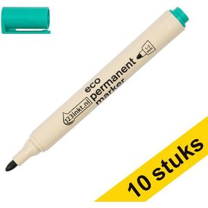 Aanbieding: 10x 123inkt eco permanent marker groen (1 - 3 mm rond)