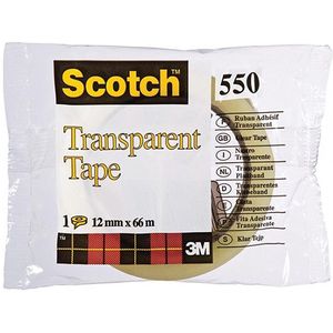 3M Scotch transparante plakband 12 mm x 66 m