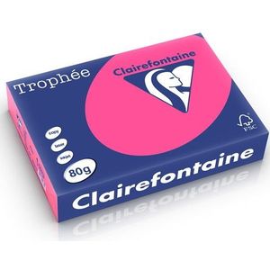 Clairefontaine gekleurd papier fluor roze 80 grams A4 (500 vel)