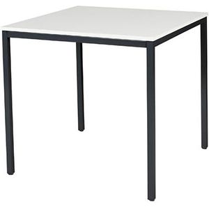 Schaffenburg Domino Basic vergadertafel zwart frame krijtwit blad 80 x 80 cm