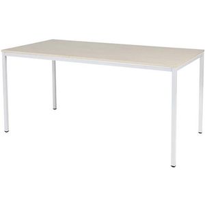 Schaffenburg Domino Basic vergadertafel wit frame lindberg eiken blad 160 x 80 cm