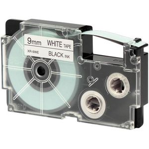 Casio XR-9WE1 tape zwart op wit 9 mm (origineel)