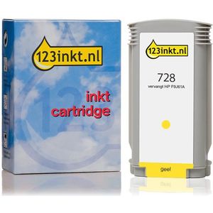 123inkt huismerk vervangt HP 728 (F9J61A) inktcartridge geel