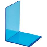 Maul acryl boekensteunen neonblauw transparant 13 x 10 x 10 cm (2 stuks)