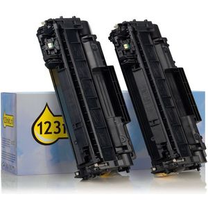 123inkt huismerk vervangt HP 05A (CE505D) toner zwart dubbelpak