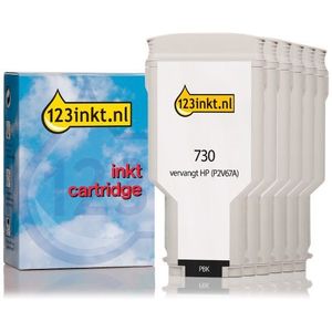 123inkt huismerk vervangt HP 730 multipack 2x zwart + 4 kleuren