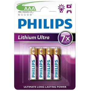 Philips AAA Lithium Ultra Batterijen - 4 stuks