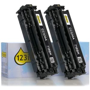 123inkt huismerk vervangt HP 304A (CC530AD) toner zwart dubbelpak