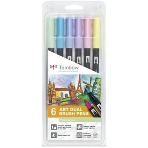 Tombow brushpennen pastel kleuren (6 stuks)