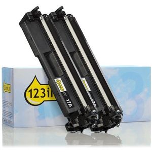 123inkt huismerk vervangt HP 17A (CF217A) toner zwart dubbelpak