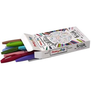 Set Pentel Sign SES15C brushpennen pastel kleuren (12 stuks)
