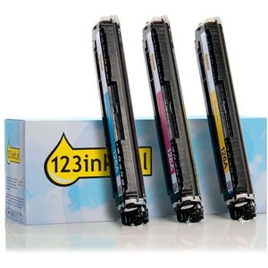 Toner 123inkt huismerk vervangt HP 126A (CF341A) multipack cyaan/magenta/geel
