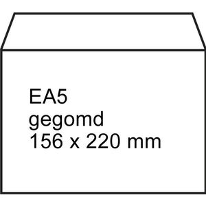 123inkt dienst envelop wit 156 x 220 mm - EA5 gegomd (500 stuks)