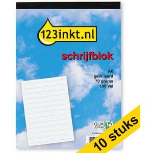 Aanbieding: 10x 123inkt schrijfblok A6 gelinieerd 70 grams 100 vel