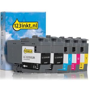 Aanbieding: 123inkt huismerk vervangt Brother LC-3235XL 2x zwart + 3 kleuren