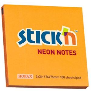 Stick'n notes neon-oranje 76 x 76 mm