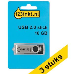 Aanbieding: 3x 123inkt USB 2.0-stick 16GB