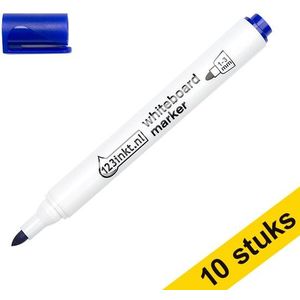 Aanbieding: 10x 123inkt whiteboard marker blauw (2,5 mm rond)