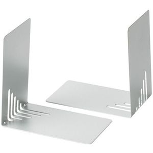 Maul metalen boekensteunen zilver 14 x 14 x 8,5 cm (2 stuks)