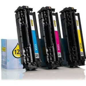 Toner 123inkt huismerk vervangt HP 131A (U0SL1AM) multipack cyaan/magenta/geel