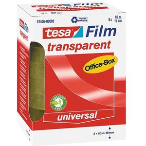 Tesa transparante plakband 19 mm x 66 m (8 rollen)