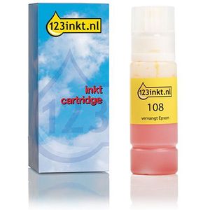 Inktcartridge Epson 108 inktfles geel (123inkt huismerk)