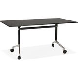 Bureau Flex 160x80 cm zwart met wielen inklapbaar