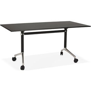 Bureau Flex 160x80 cm zwart met wielen inklapbaar