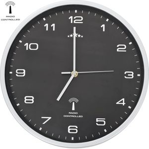 vidaXL-Wandklok-met-quartz-uurwerk-radiogestuurd-31-cm-zwart