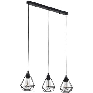 vidaXL Plafondlamp met diamantvormig 3xE27 zwart