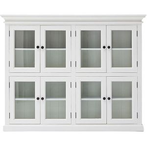 Vitrinekast Wittevilla wit 8 deuren glas