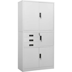 Archiefkast Arnold 90x40x180 cm staal lichtgrijs