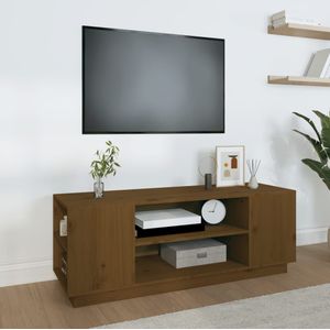VidaXL Tv-meubel 110x35x40,5 cm Massief Grenenhout Honingbruin