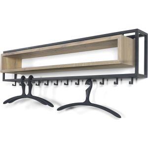 Spinder design - Wandkapstok School 120 cm zwart met hout