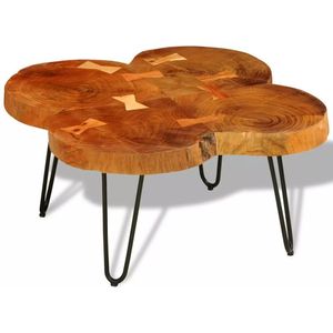 Bijzettafel 4 boomstammen 35 cm massief hout