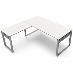 Hoekbureau Workspace 180cm wit hoogte verstelbaar